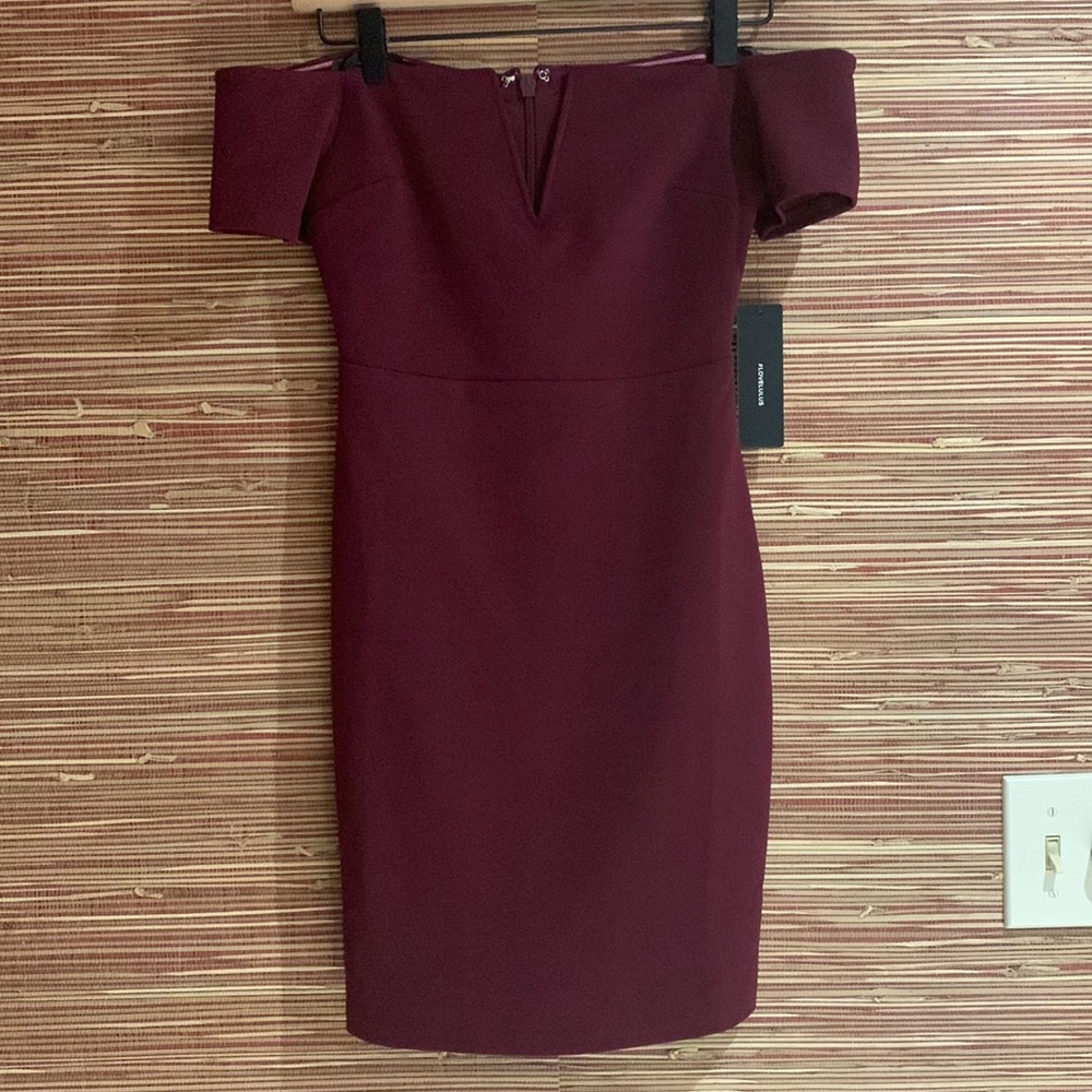 Lulu’s Burgundy Off The Shoulder Mini Dress
